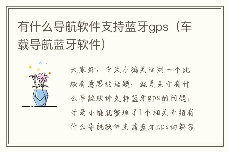 有什么导航软件支持蓝牙gps（车载导航蓝牙软件）