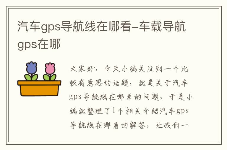 汽车gps导航线在哪看-车载导航gps在哪